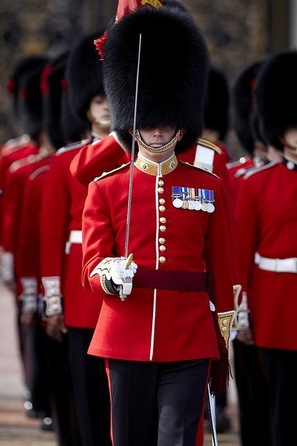 Guards at Buckingham Palace, London, England, UK. Unfortunately, the changing of