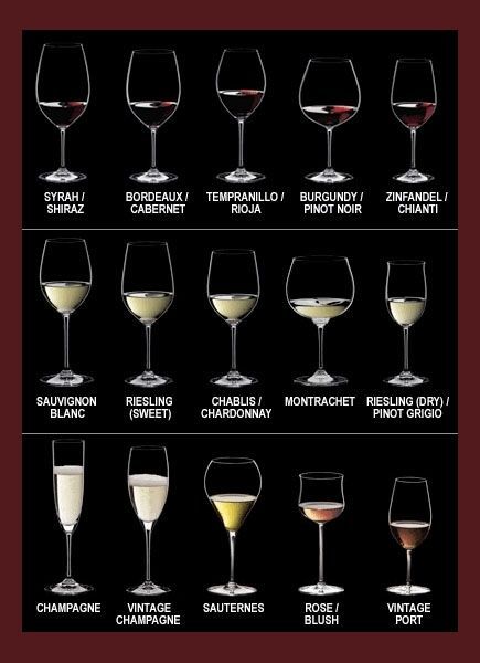Guide to glasses for different types of wine…good to know for later