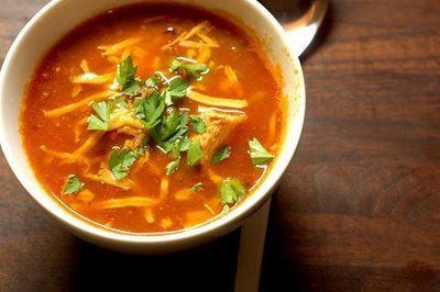 Healthy, hearty tortilla soup. High protein, low carb recipe