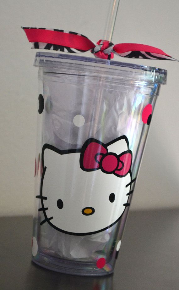 Hello Kitty Custom Double Insulated Tumbler by MakeitStickDesigns, $12.00