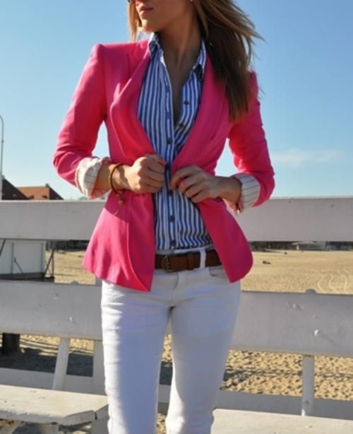 i need a pink blazer, so cute!