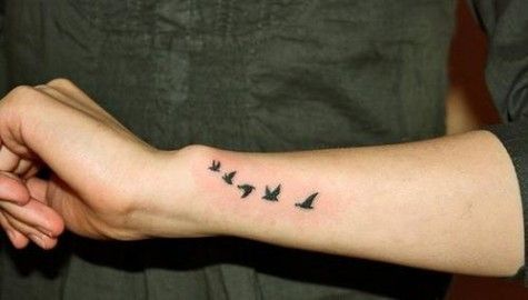 I want to get a tattoo on the side of my wrist like this! Just not birds.. :)