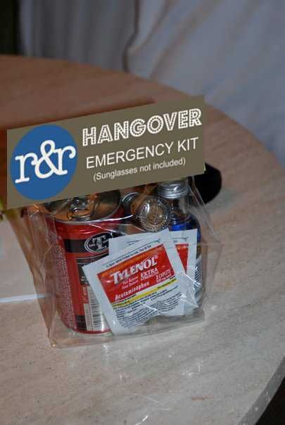 images of hotel gift bag at weddings | Wedding Hangover Kits- A gift your guests