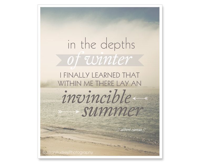 Invincible Summer Quote Print – Beach Photography 8×10  – Ocean Typography Print