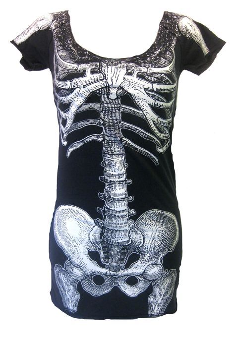 Kreepsville 666 Skeleton Tunic White | Gothic Clothing | Emo clothing | Alternat