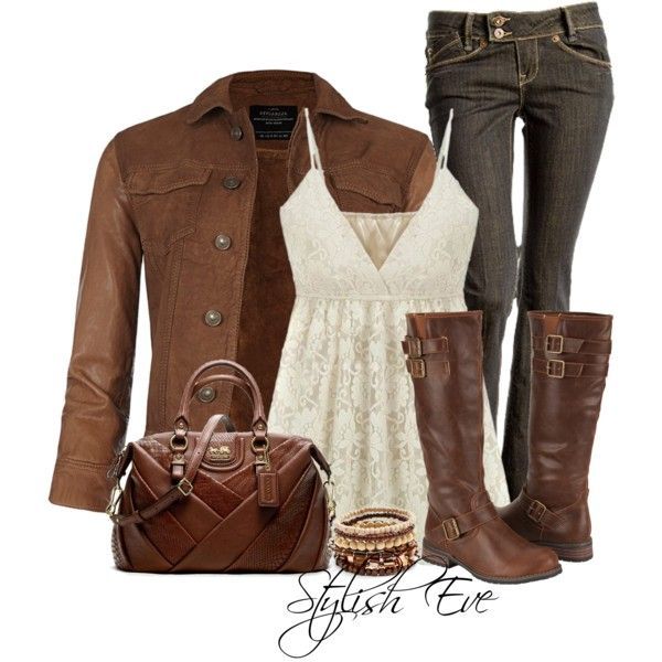Leather & Lace, created on Polyvore