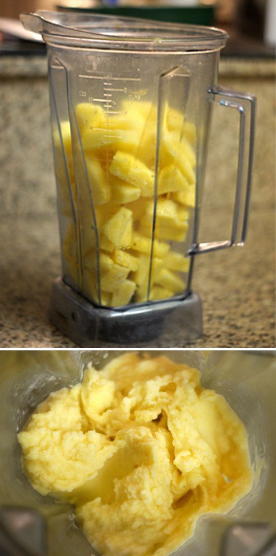 Like at Disneyland! Healthy Pineapple Whip: only 3 ingredients (frozen pineapple