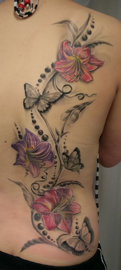 Lily And Butterfly Tattoo Photo:  This Photo was uploaded by emo_sakura121. Find
