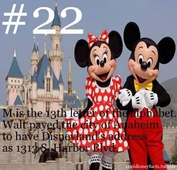 M is the 13th letter in the alpabet. Walt payed the city of Anaheim to have the