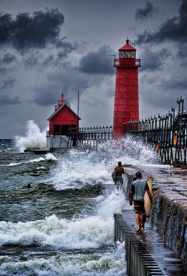 Michigan – Robert Resnick: Grand Haven Lighthouse. Its the only one like it. – I