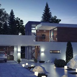 Modern house exterior ( night )