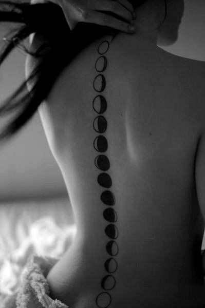 moon spine tattoo | Full Moon  back #tattoo | Cool Tattoo Designs | Cool Tattoos