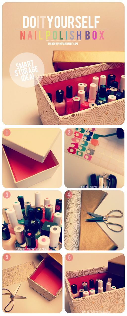 Nail polish storage – 17 Great DIY Makeup Organization and Storage Ideas
