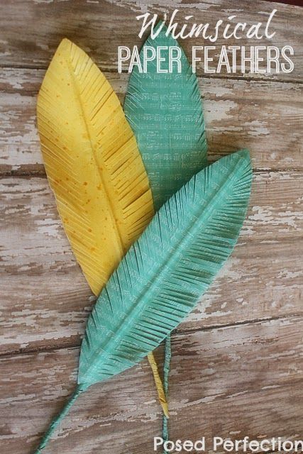 Old Man Winter getting you down? Make up some of these Whimsical Paper Feathers