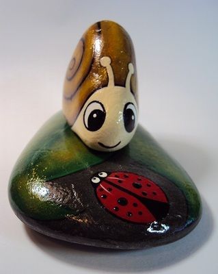 painted rock snail ~ if I could only paint!May I suggest a very smooth rock.Its