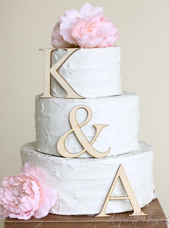Personalized Wedding Cake Topper Wood Initials by braggingbags, $19.99