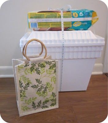 practical baby shower gift…a cooler with casseroles for after the “big” day