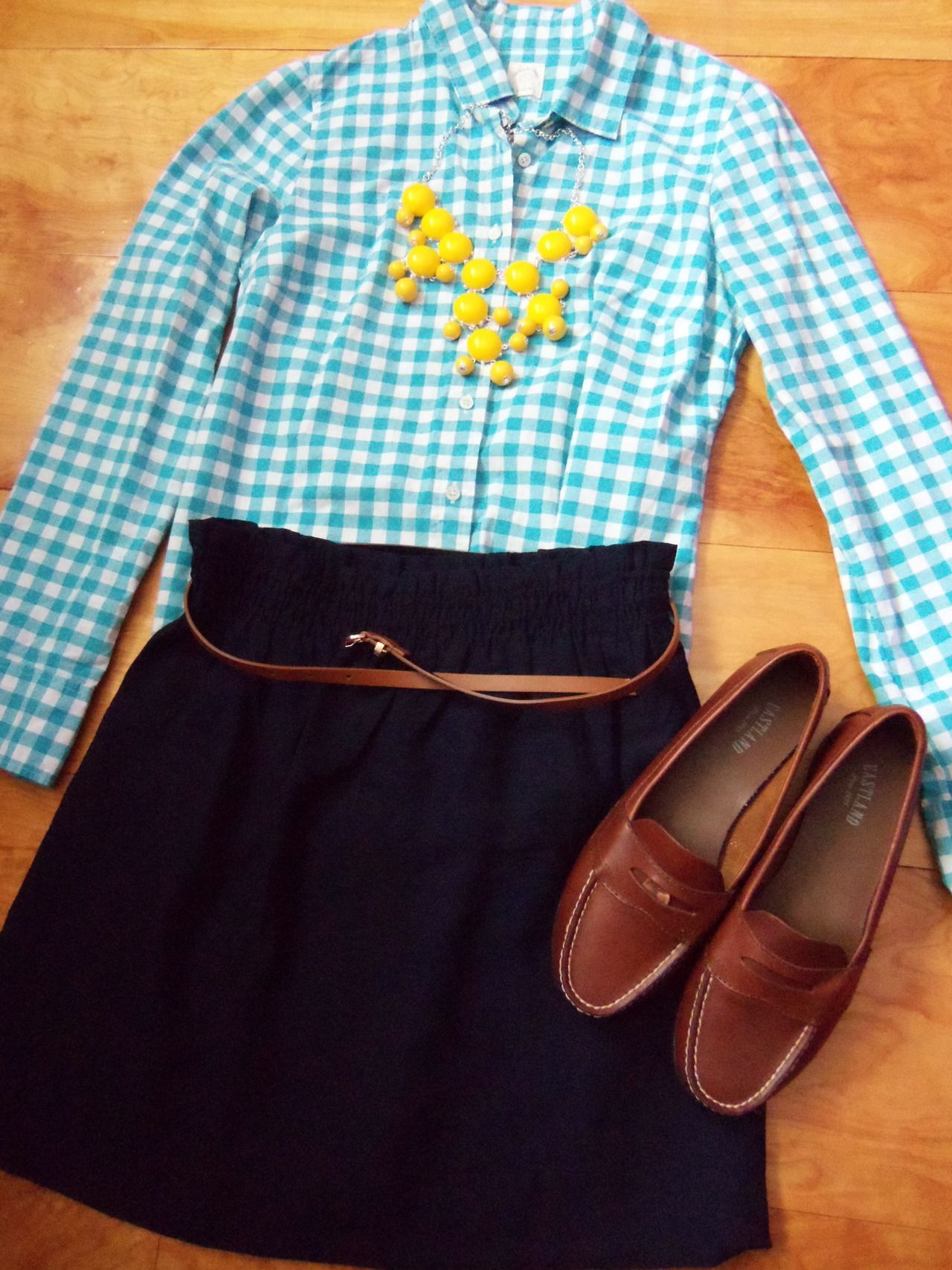 preppy   OOTDShirt  Skirt: J.Crew |Necklace: BaubleBar | Shoes: Eastland