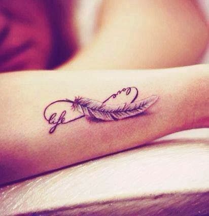 Small Angel Wings Tattoo | Home  Arm Tattoos  Live and love feather tattoo on ar