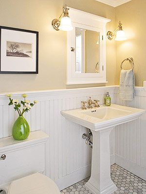 small bathroom beadboard | that Im overwhelmingly attracted to white bathrooms,