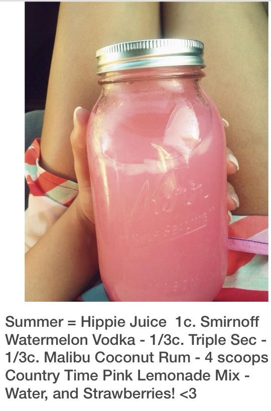 Smirnoff watermelon, triple sec, Malibu coconut, pink lemonade mix, water and st