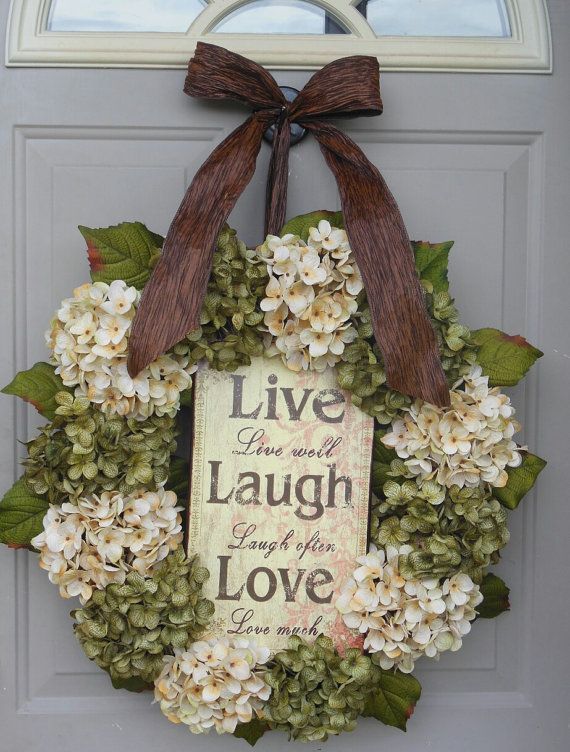 Spring Hydrangeas Front Door Wreaths Traditional Wreaths by bndd, $110.00
