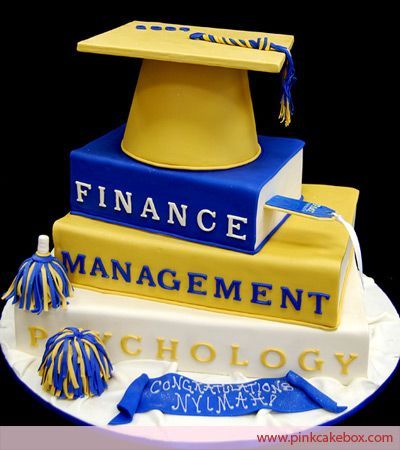 Stacked Books with Graduation Cap Cake. Change the books based on the graduates