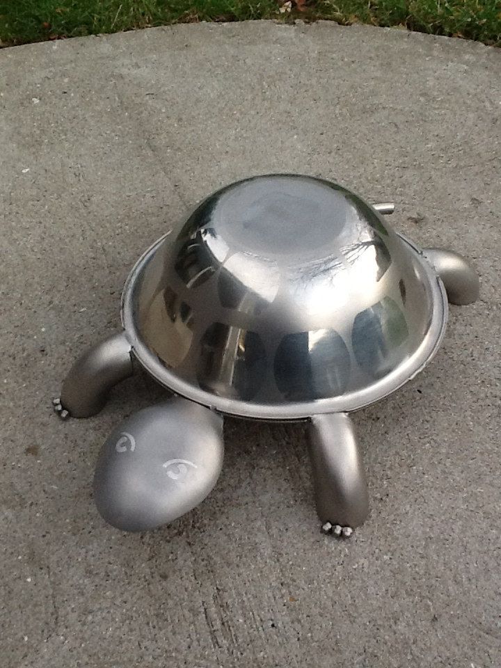 Stainless Steel Turtle Yard Art. 135.00, via Etsy.