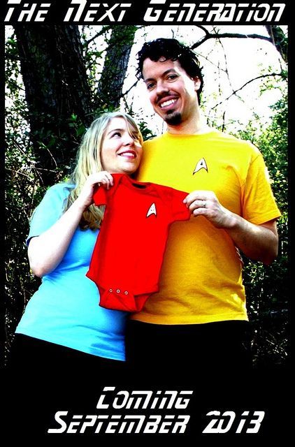 Star Trek pregnancy announcement (red shirt?!) EXPENDABLE EXTRA!