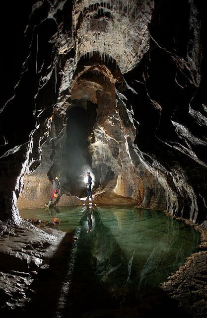 The Crystal Pool in Dan yr Ogof Caves, South Wales (by Robbie Shone).*-*.