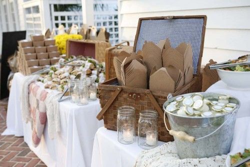 This is cool – a build your own picnic box buffet. Its a wedding reception but w