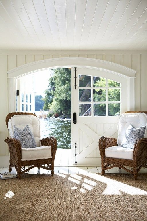 wide arched french doors | muskoka living interiors