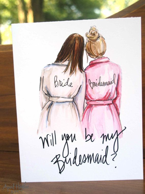Will you be my Bridesmaid Card Blonde card PDF Download via Etsy