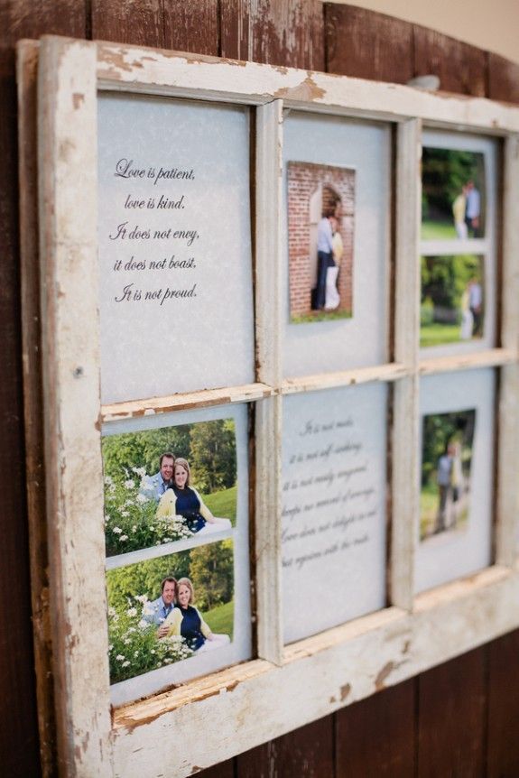 Window with pictures and quotes  Heather, this is a cool idea for your window fr