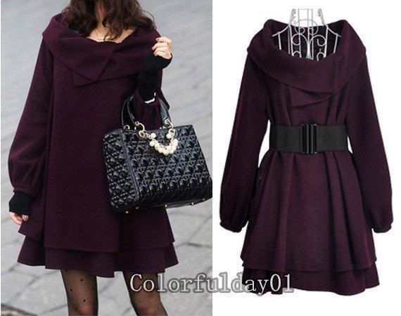 womens purple Princess style cape Coat jacket by colorfulday01, $49.99