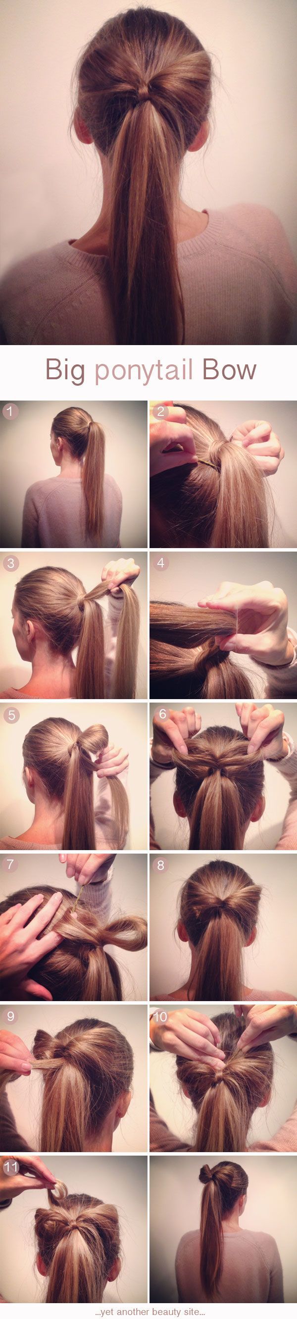 Yet another beauty site #hairtutorials #ponytail #hairbow #bow