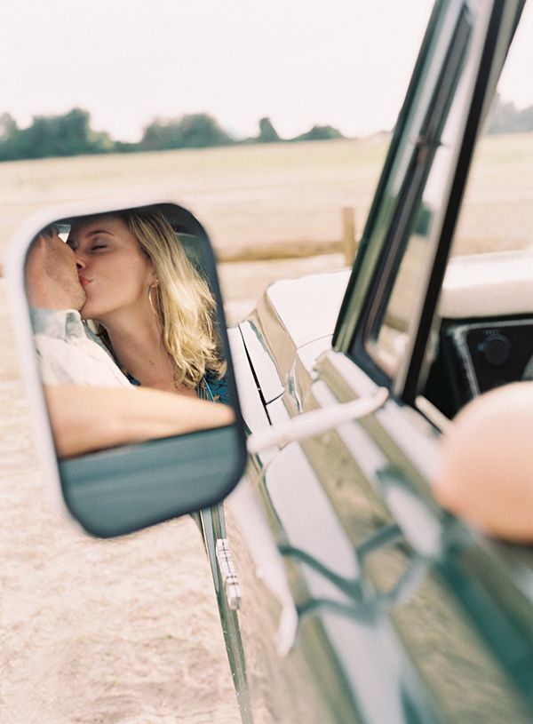 Adore this engagement shoot. Chevy mirror shot. Odalys Mendez. This could be use