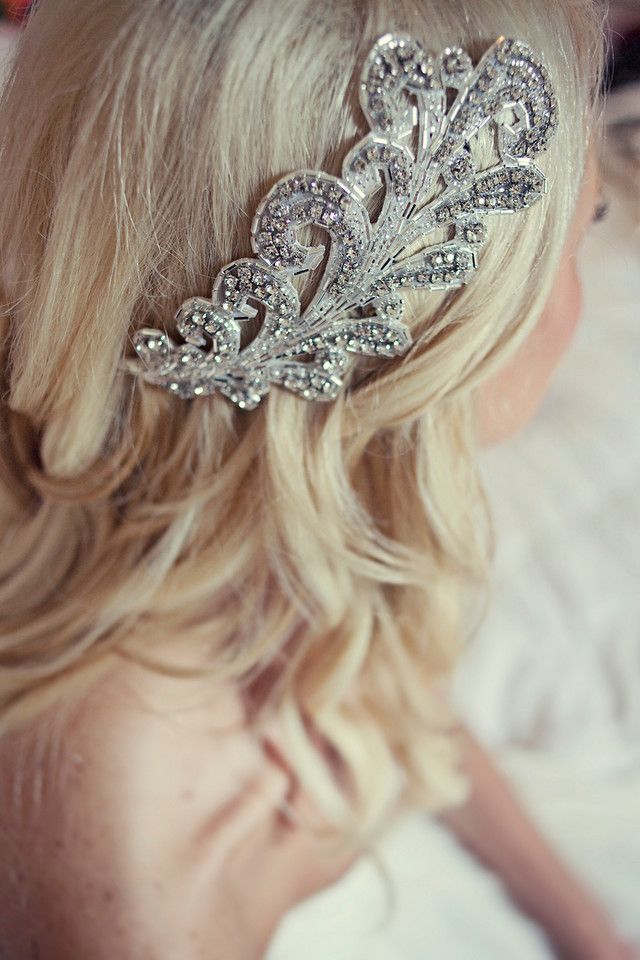 Alex + Tiffany – Brooke Courtney Photography / bride hair hairpiece / yellow pin