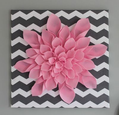 all things DIY: Chevron Flower Canvas Art – but with a yellow flower. perf for m