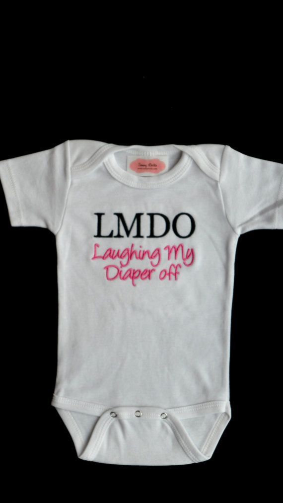 Baby Girl Clothes Funny Onesie Embroidered with  LMDO by LilMamas, $16.00