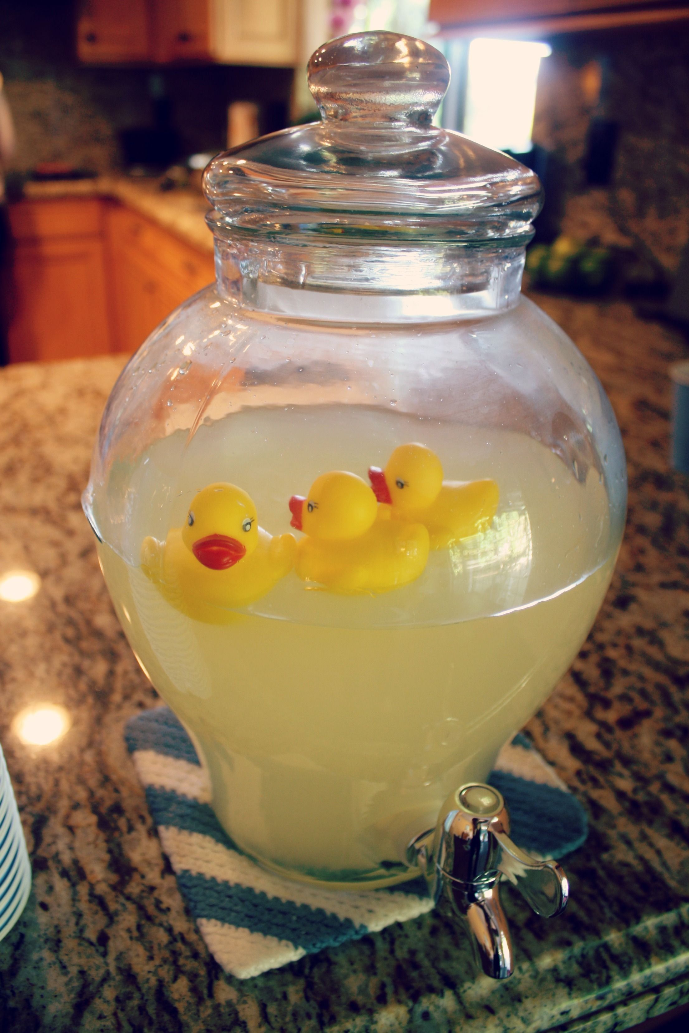baby shower lemonade I say instead of the ducks use Bunnys bc that’s what she is