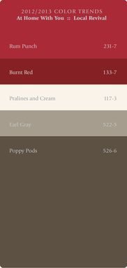 Bedroom Palette – But with only one primary shade of red as an accent color and