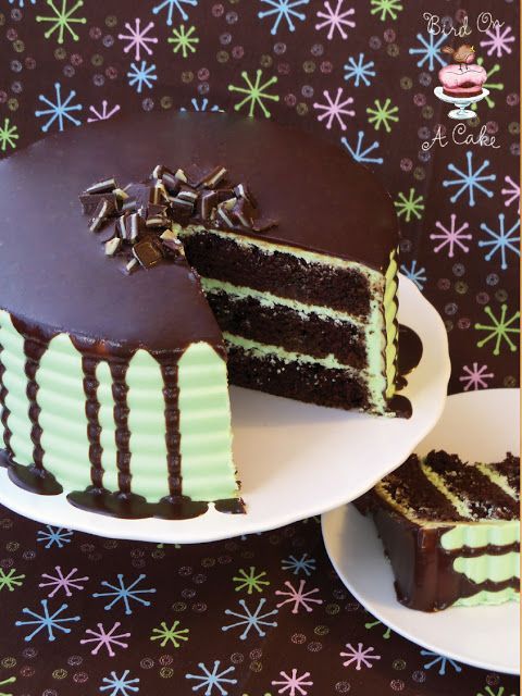 Bird On A Cake: Andes Mint Chocolate Cake with Ganache…green for St. Patricks