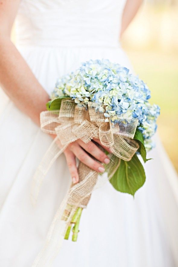 Blue Hydrangea Wedding Bouquet for an elegant country Kentucky wedding