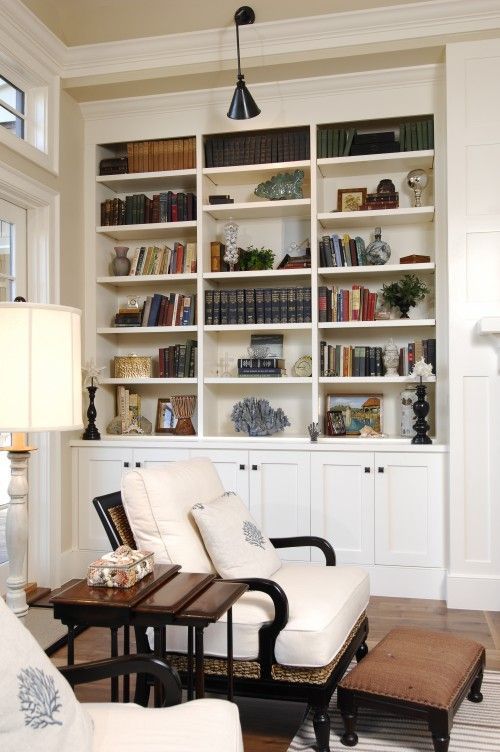 built in bookcases….I want to build these in my living room