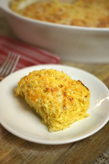 Cheesy Spaghetti Squash Casserole! This recipe tastes ridiculously similar to th