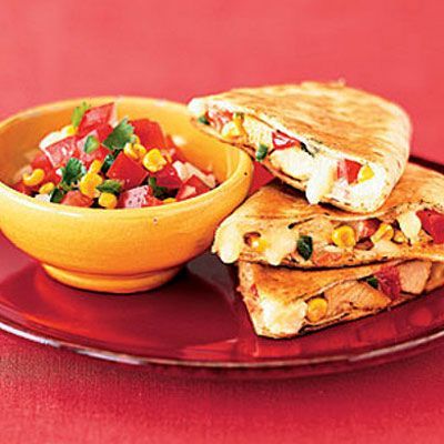 Chicken Quesadillas with Roasted Corn Salsa – Healthier Mexican Food Recipes – H