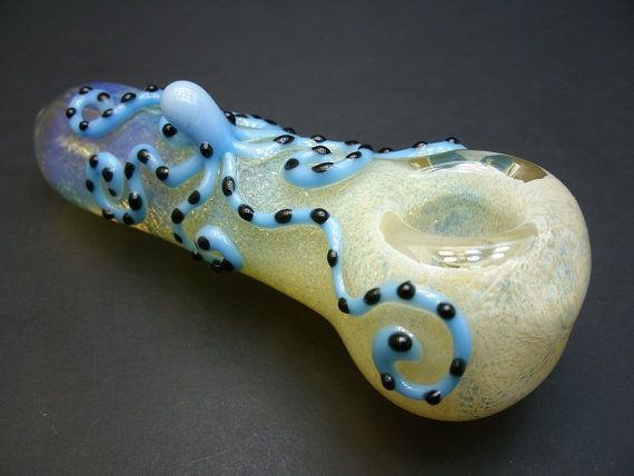 Color Changing with a Blue Octopus Glass Pipe by InfernoValley, $55.00