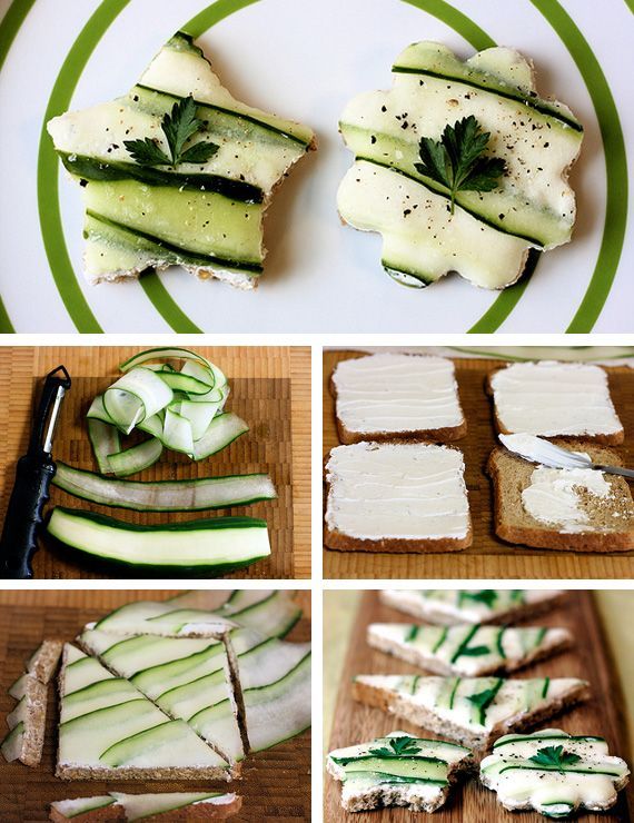 Cucumber sandwiches in Recipes for babies, children and adults parties, such as