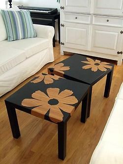 DIY 9 dollar IKEA end tables and the endless possibilities